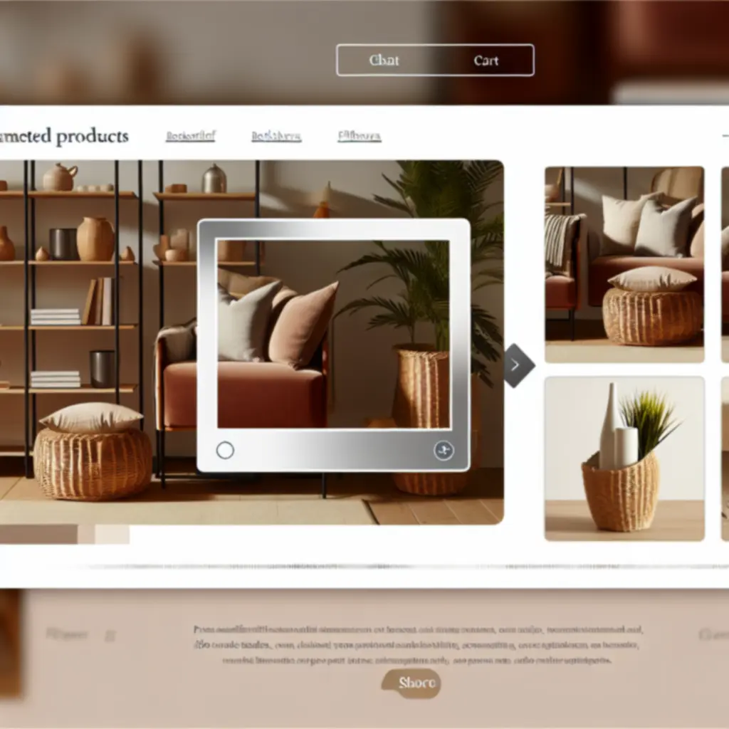 Zestaw komplementarnych mebli i dodatków do salonu